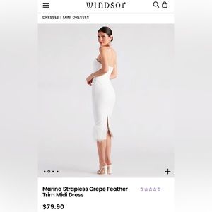 White Strapless Feather Dress